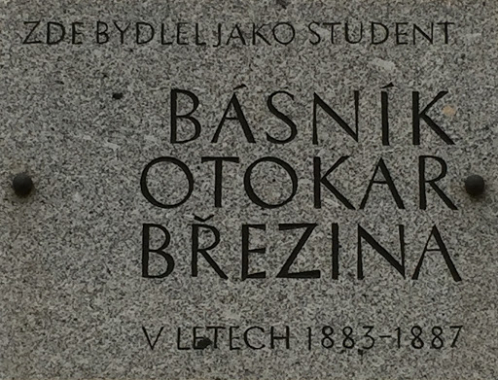 Pamětní deska Otokara Březiny v Telči 