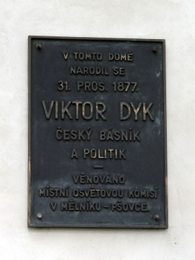 Pamětní deska Viktora Dyka v Mělníku