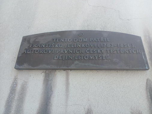 Pamětní deska Františka Jelínka v Litomyšli