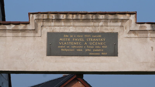 Pamětní deska Pavla Stránského ze Záp v Zápech