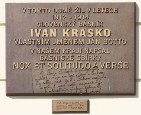 Pamětní deska Ivana Kraska ve Slaném