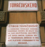 Deska s označením ulice Ctibora Tovačovského z Cimburka v Kroměříži